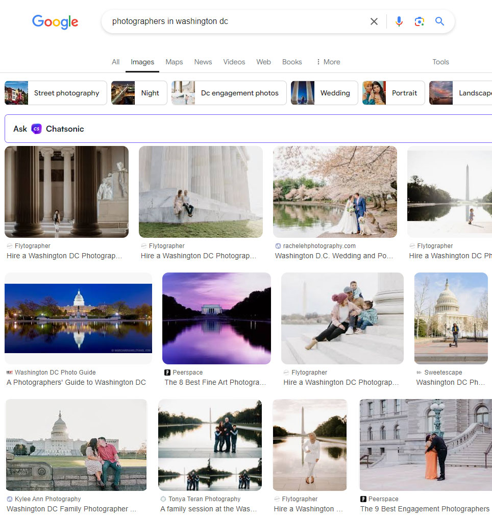 Keyword optimised images will show up on Google image search.
