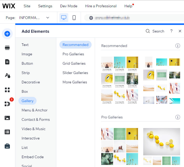 Wix is a website builder with a lot of design options.