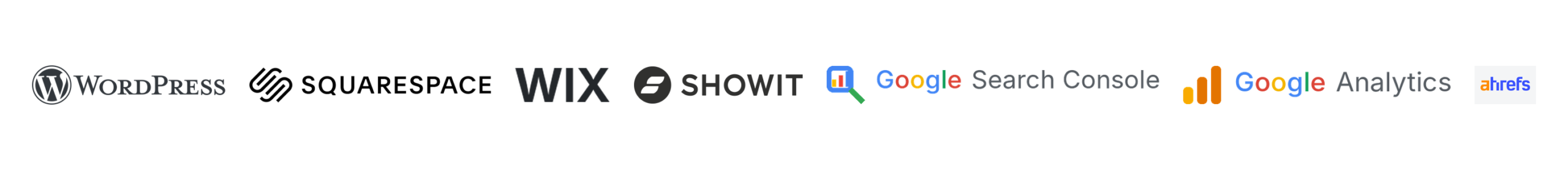 Website platform logos representing tools and platforms supported by The SEO Tog.